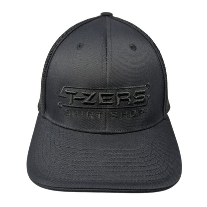 T-Zers Shirt Shop Fitted Mesh Back Trucker Hat Black 7 3/8-8 Solid