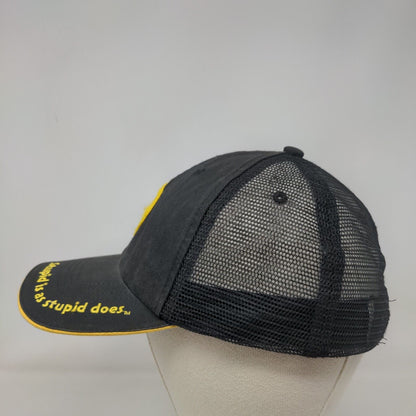 Stupid Is As Stupid Does Smiley Strapback Mesh Back Trucker Hat Black OSFA