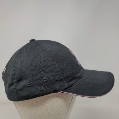 Pink Ribbon Bling Strapback Hat Black One Size Breast Cancer Awareness