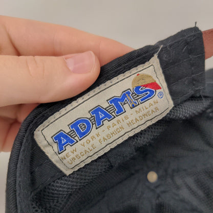 Scoops Est. 2003 Slideback Hat Black One Size Leather Strap Adams