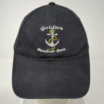 Anvil Baseball Cap Black One Size Anchor Inn Embroidered Logo Slideback Hat