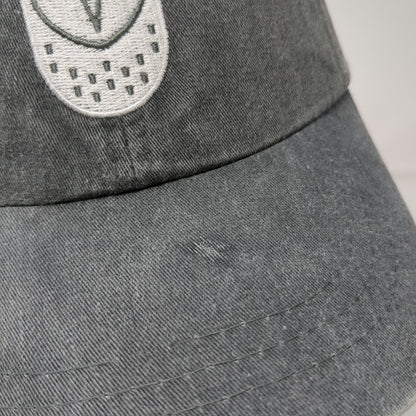 Adams Baseball Cap Gray One Size Leather Strapback Owl Logo Samsara Hat