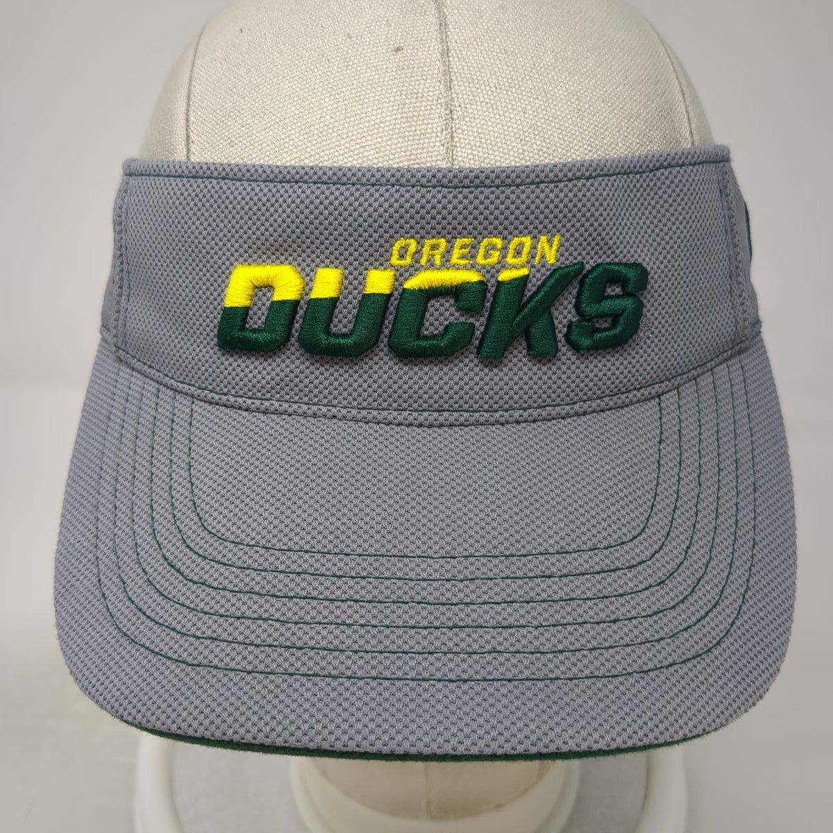 Oregon Ducks Russell NCAA Visor Gray Yellow Green One Size Mesh Adjustable Hat