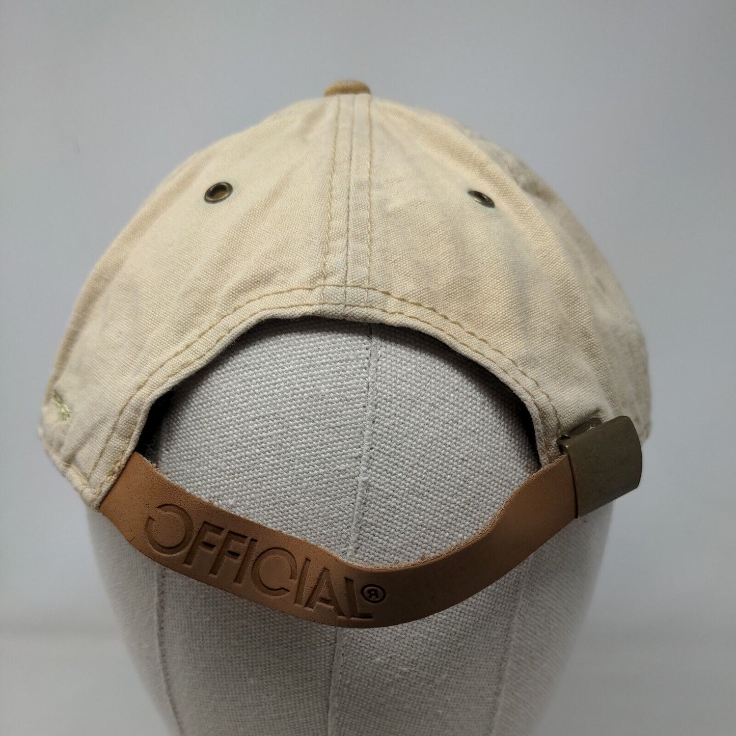 Official Slideback Hat Tan OSFA Leather Patch Adjustable Jamie Thomas