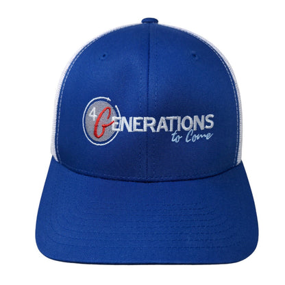 4 Generations To Come Snapback Mesh Back Trucker Hat Blue One Size