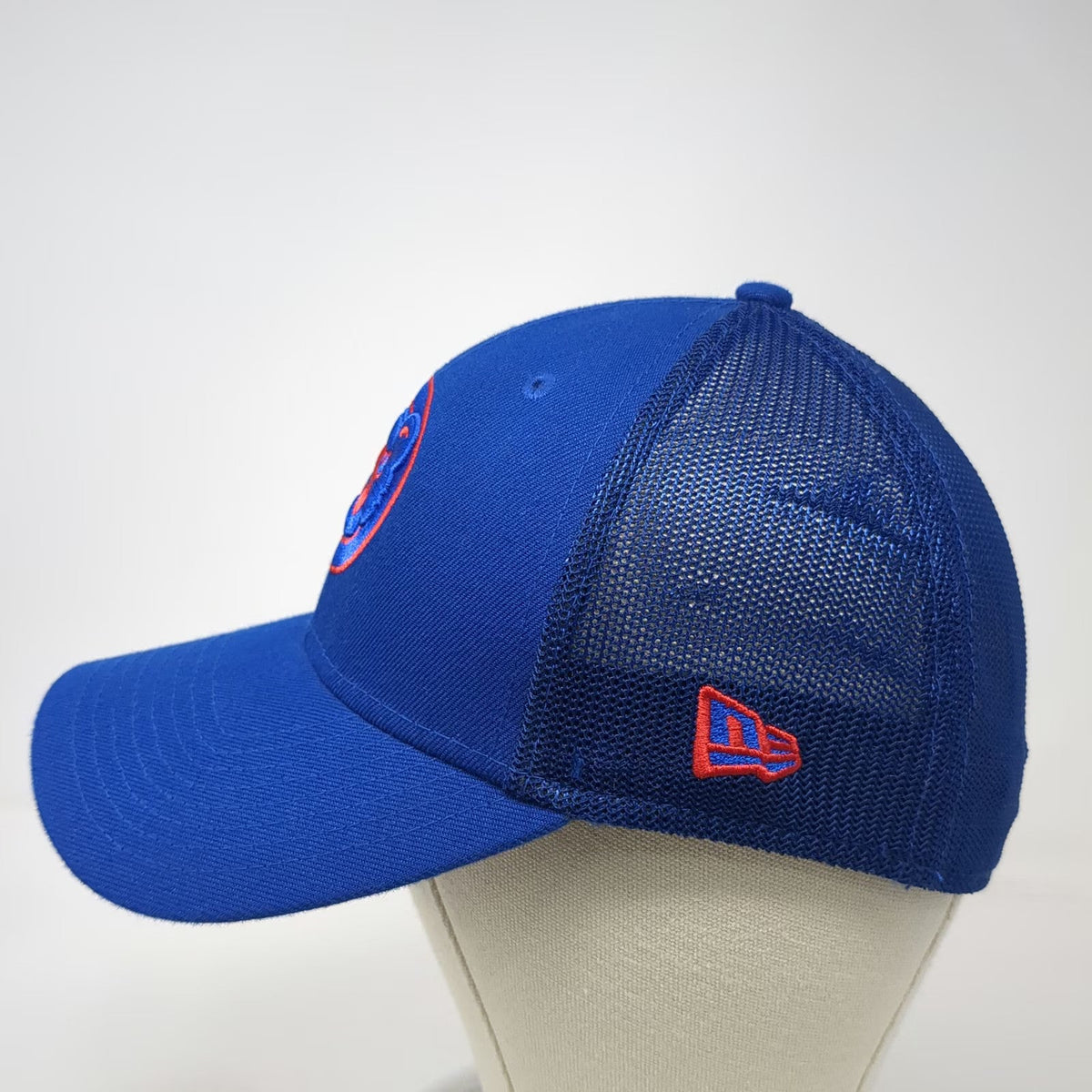 Chicago Cubs MLB New Era Baseball Cap Blue L Mesh Back Stretch Fit 39THIRTY Hat