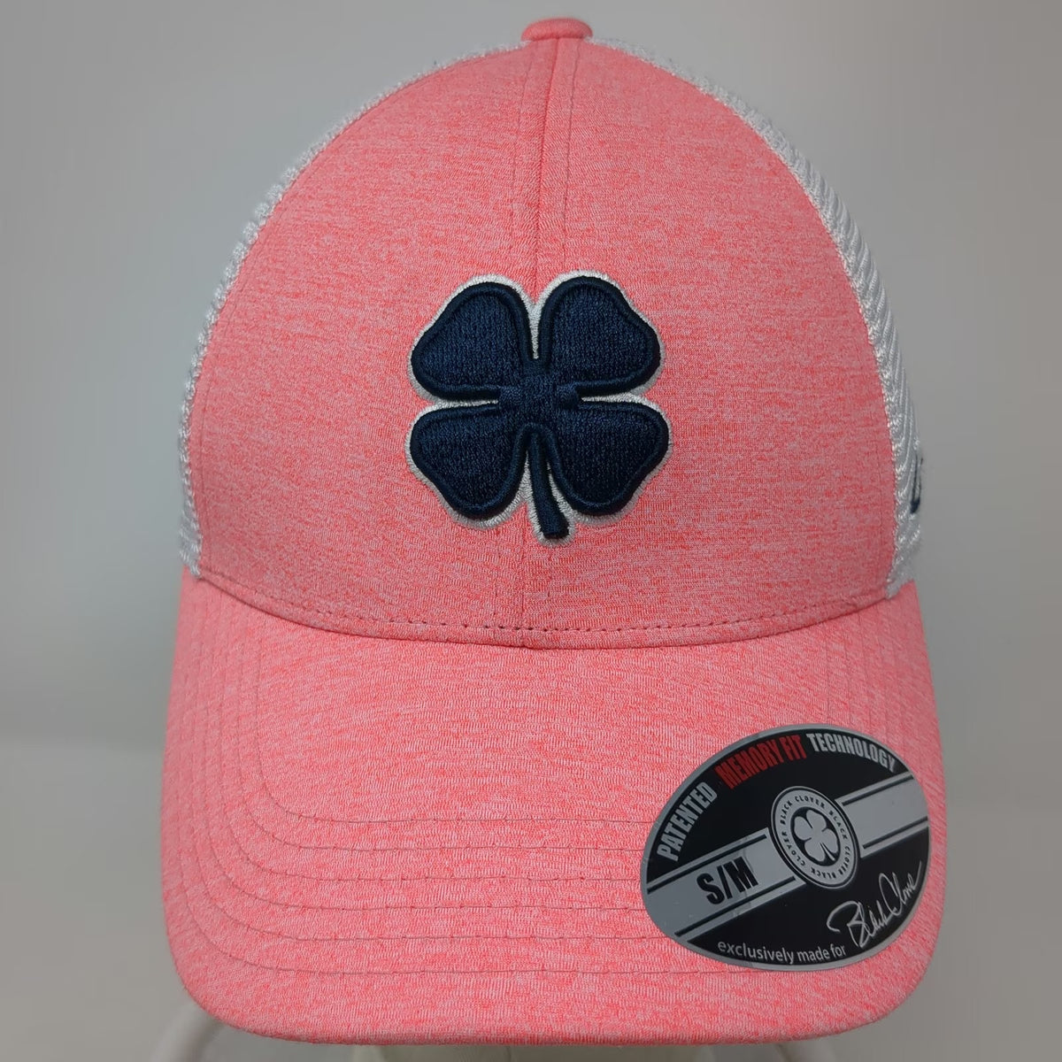 Black Clover Baseball Cap Pink M Mesh Back Fitted Live Lucky Memory Logo Hat