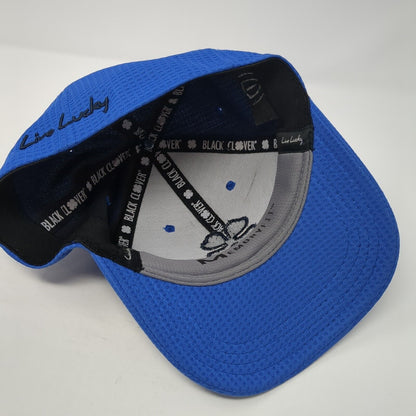 Live Lucky Fitted Baseball Cap Blue Medium Memory Fit Embroidered Black Clover