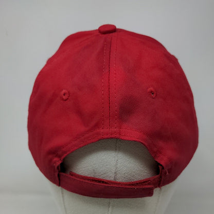 It's Fine Strapback Hat One Size Red Graphic Print Vented Holes Adjustable