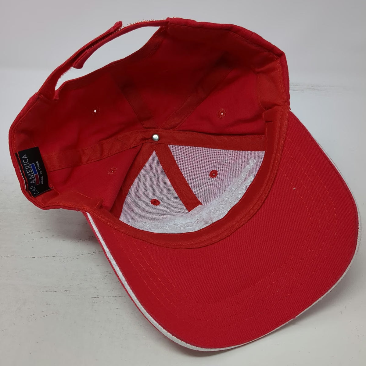 Cap America Baseball Cap Red One Size Jackson Hole Wyoming Strapback Hat Logo