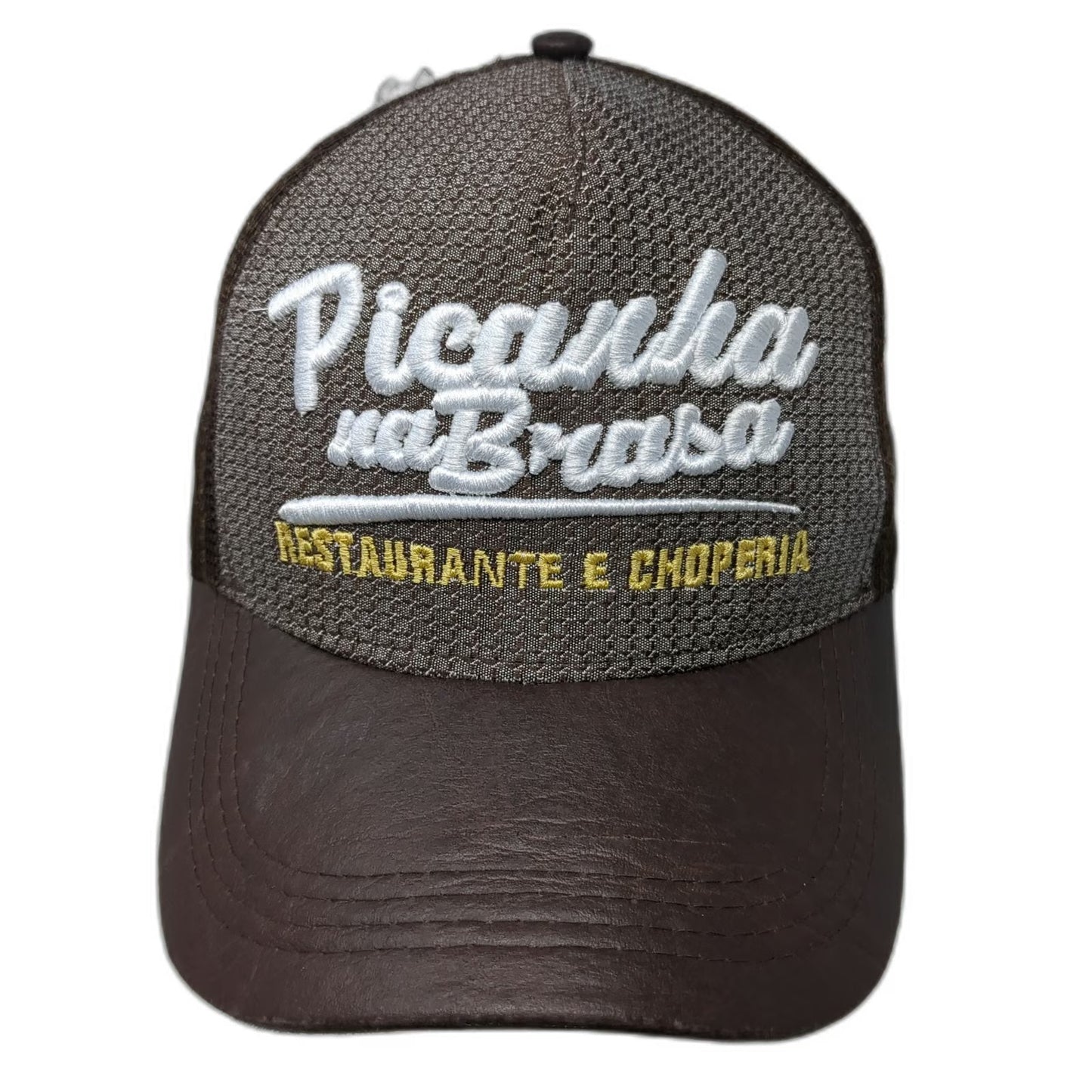 Brown One Size Trucker Hat Picanha na Brasa Restaurante Choperia Mesh Snapback