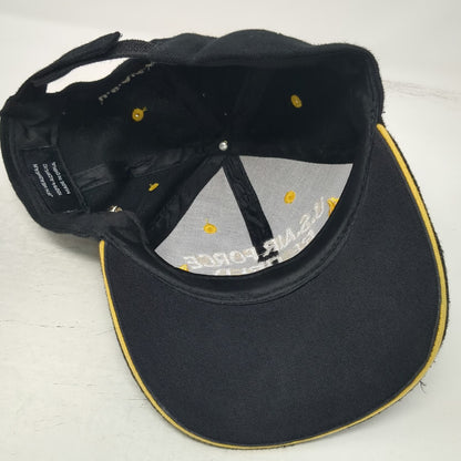 JFH Headwear Baseball Cap Black One Size U.S. Air Force Retired Hat Yellow Leaf
