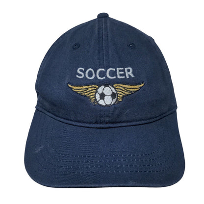 Soccer Ball Wings Slideback Hat Blue OSFM Embroidered Outdoor Cap