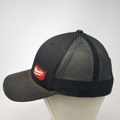 Milwaukee Trucker Hat Black OSFM Mesh Back Snapback Tools Patch Logo Gridiron