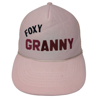 Foxy Granny Snapback Rope Trucker Hat Pink Large Mesh Back Sportcap