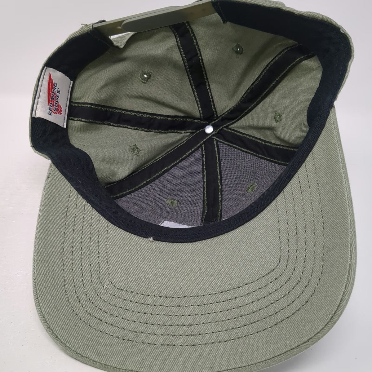 Red Wing Shoes Snapback Green White One Size Logo Patch 1905 Workwear Twill Hat