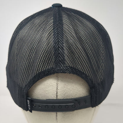 RVCA Trucker Hat Black Green One Size Camo Logo Patch Mesh Back Snapback Surf