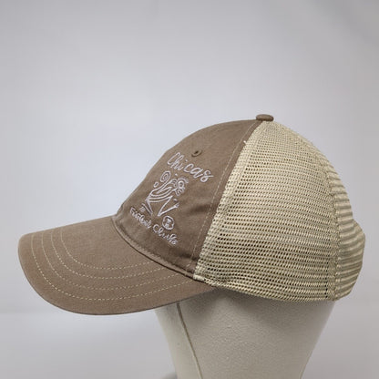 Chica's Futbol Club Snapback Trucker Hat Tan M/L Mesh Back Embroidered
