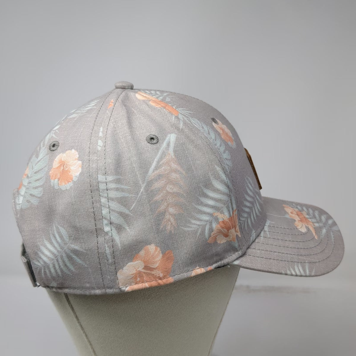 Sportsman Baseball Cap Gray One Size Floral Tropical Hibiscus Dana Point Hat