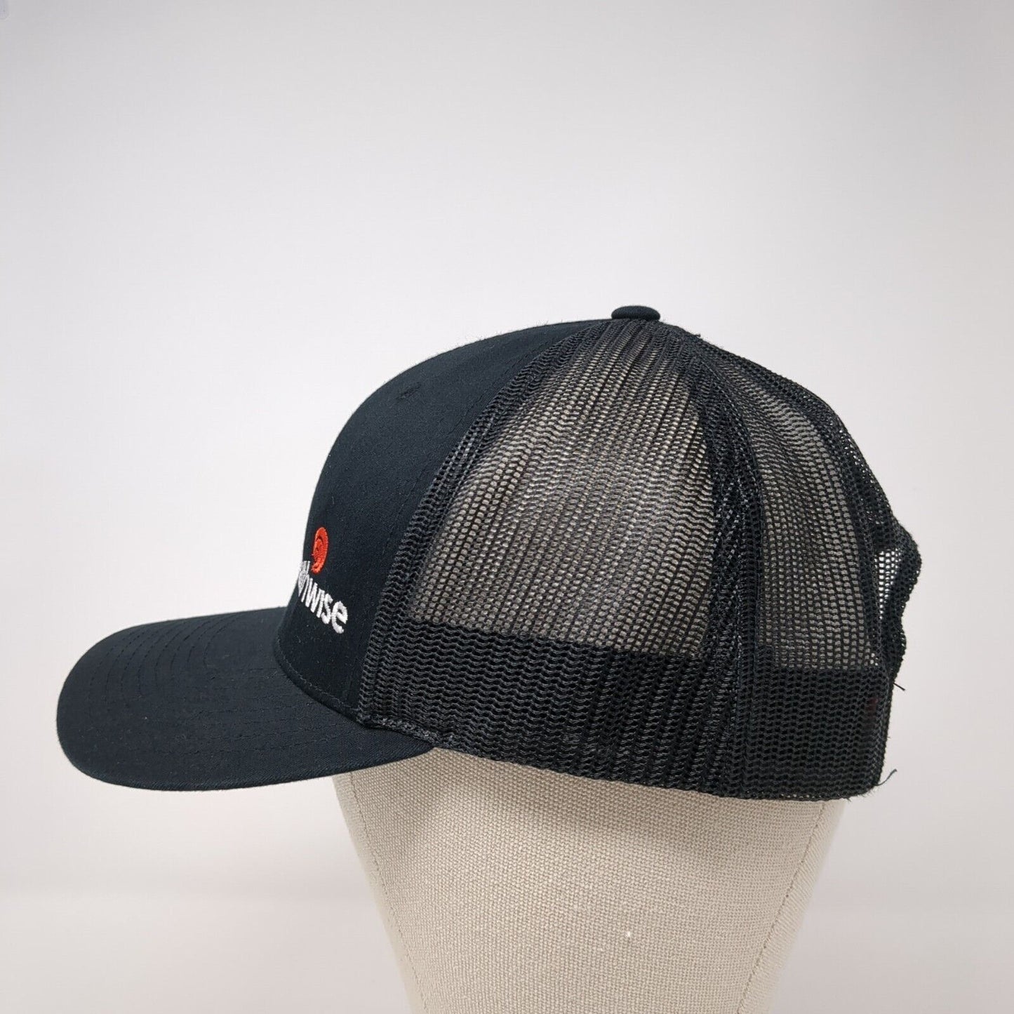 Healthwise Snapback Mesh Back Trucker Hat Black One Size Solid 6 Panel