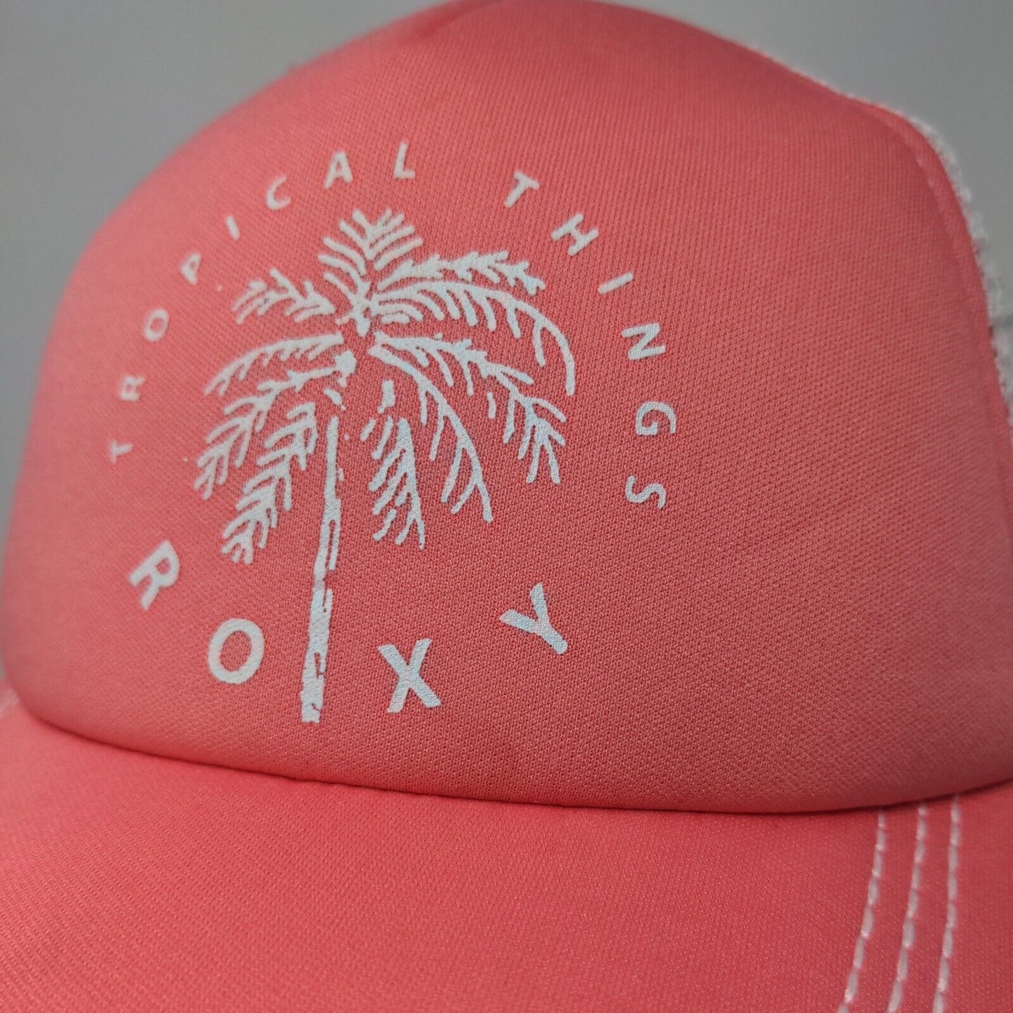 Tropical Things ROXY Snapback Trucker Hat Pink One Size Adjustable Mesh Back