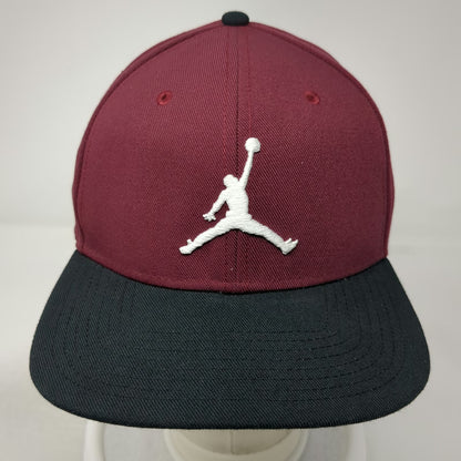 Jordan Snapback Hat Red Black One Size Flat Brim Jumpman Embroidered Logo Sports