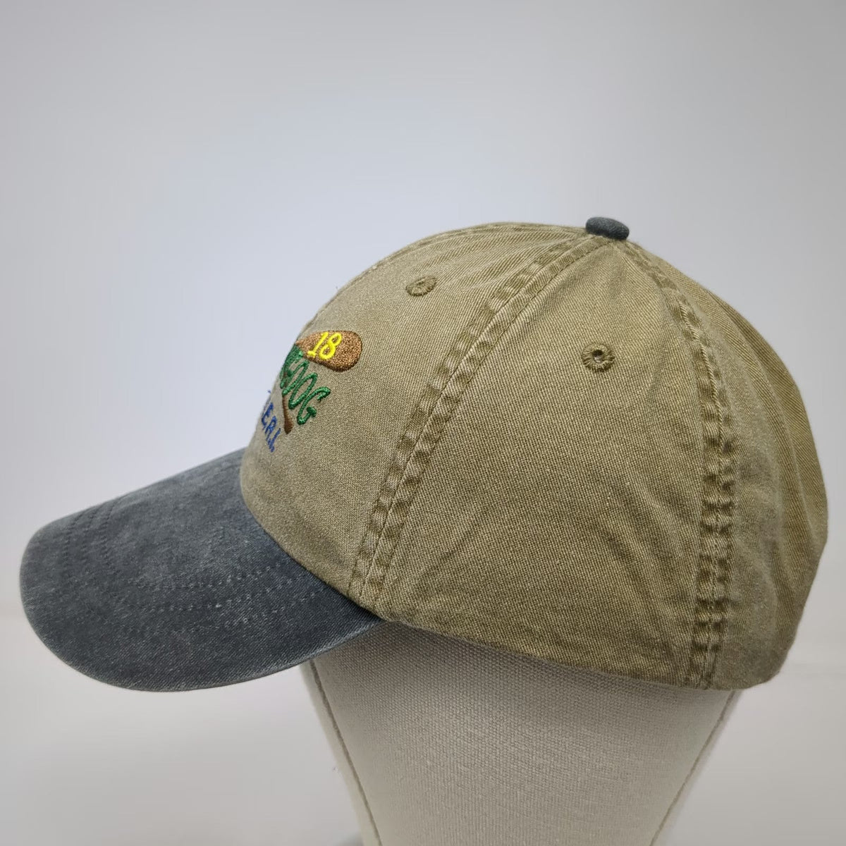 Baseball Cap Beige Gray One Size Camp Yawgoog 2018 Rockville RI Oars Hat