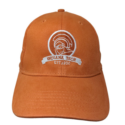 Unbranded Men's Fitted Hat Orange Size S/M Embroidered Indiana Tech Logo