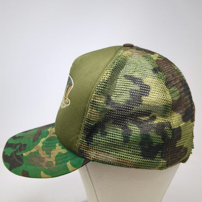 San Sun Trucker Hat Green One Size Bass Fish Camo Mesh Snapback Hunting