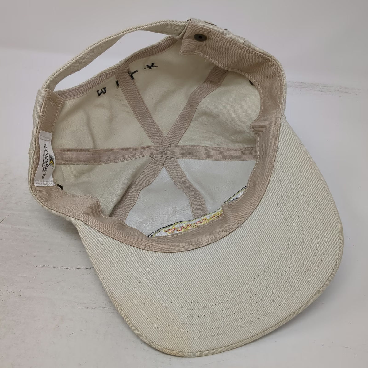 K-Products Sammy 2000 Milk Bottle Baseball Cap Beige OS Hat Made USA Vintage
