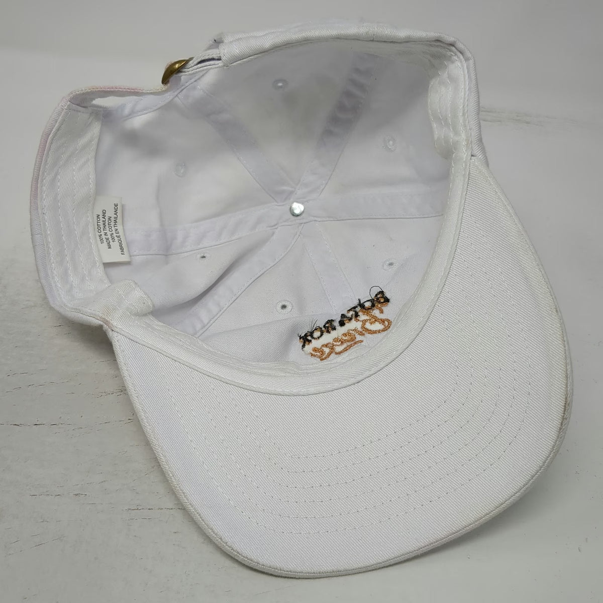 Bota Box Breeze White Baseball Cap One Size Cotton Slideback Adjustable Hat