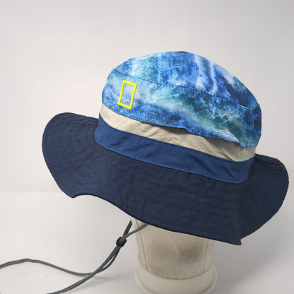 National Geographic Boonie Hat Blue One Size Adjustable Toggle UPF 50 Buff