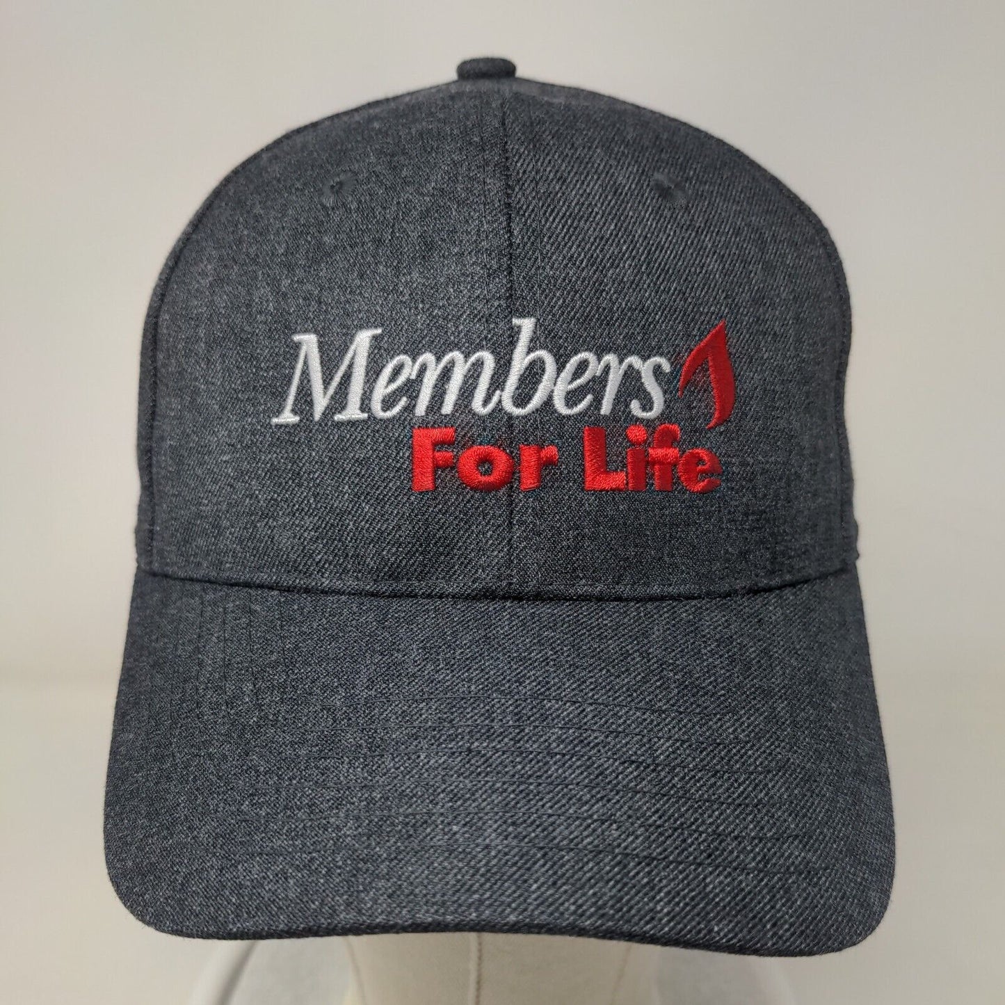 Members For Life American Red Cross Strapback Hat Gray One Size Embroidered