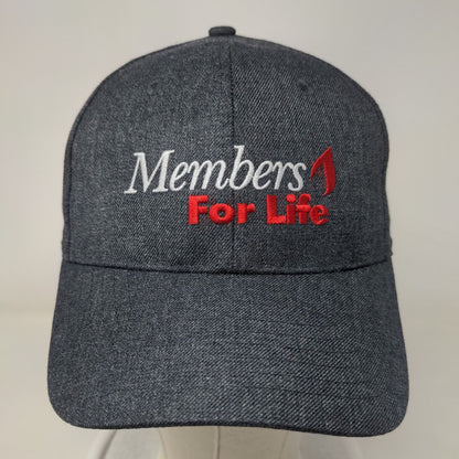 Members For Life American Red Cross Strapback Hat Gray One Size Embroidered
