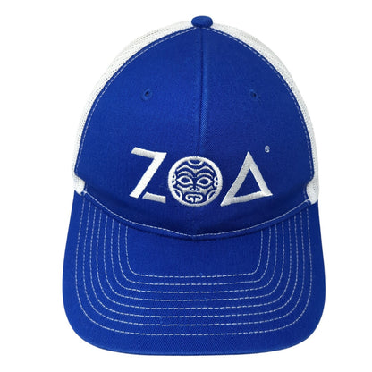 ZOA Snapback Trucker Hat Blue One Size Adjustable Mesh Back Port Authority