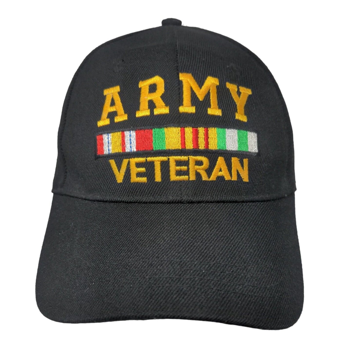 Army Veteran Strapback Hat Black 58cm Embroidered Adjustable Military