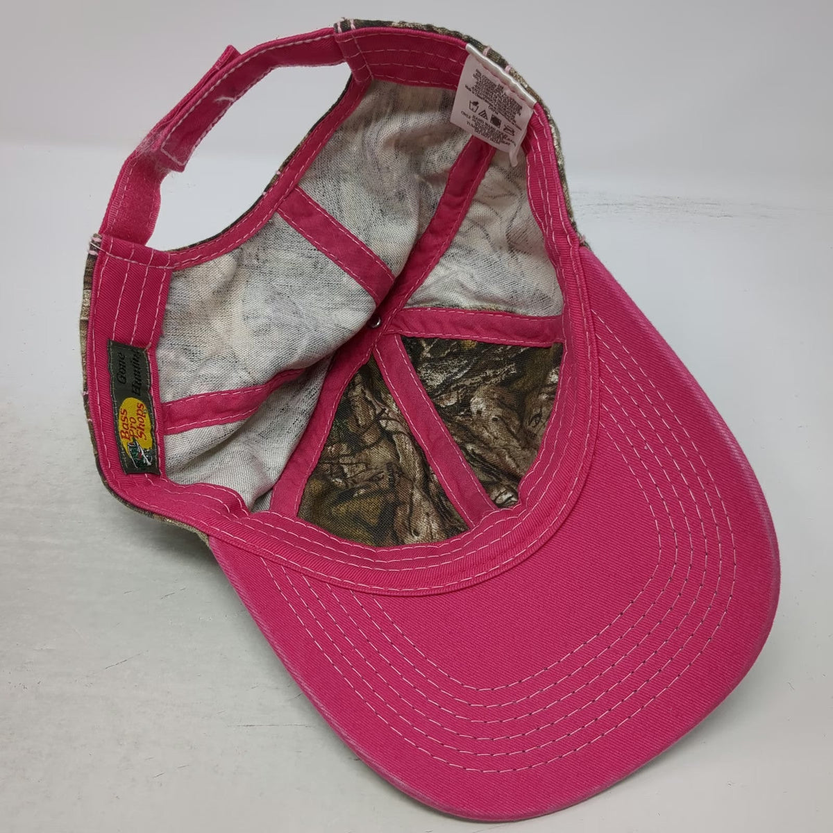 Bass Pro Shops Baseball Cap Brown Pink Green One Size Realtree Camo Embroidered