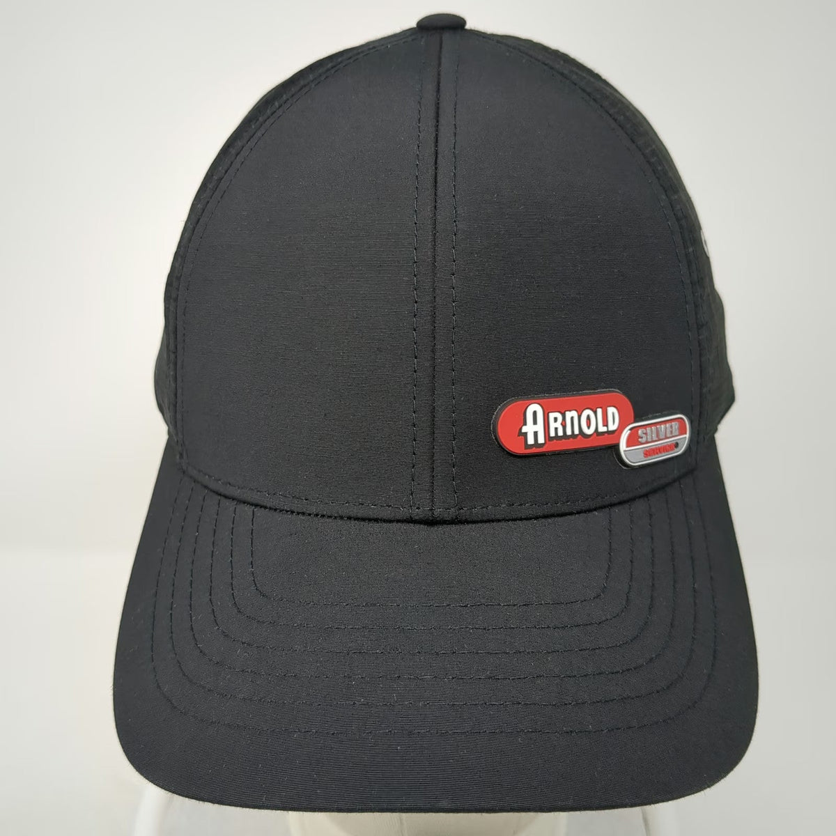 Richardson Baseball Cap Black Red Silver XL Arnold Service Flexfit Patch Hat