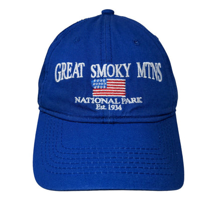 Great Smoky Mtns National Park Est. 1934 Strapback Hat Blue One Size Patriotic