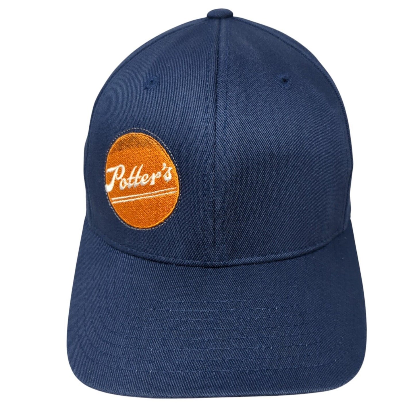 Potter's Fitted Hat Blue S/M Embroidered Solid Flexfit Port Authority
