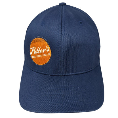Potter's Fitted Hat Blue S/M Embroidered Solid Flexfit Port Authority