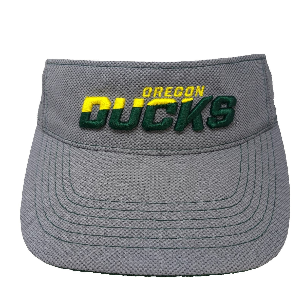 Oregon Ducks Russell NCAA Visor Gray Yellow Green One Size Mesh Adjustable Hat