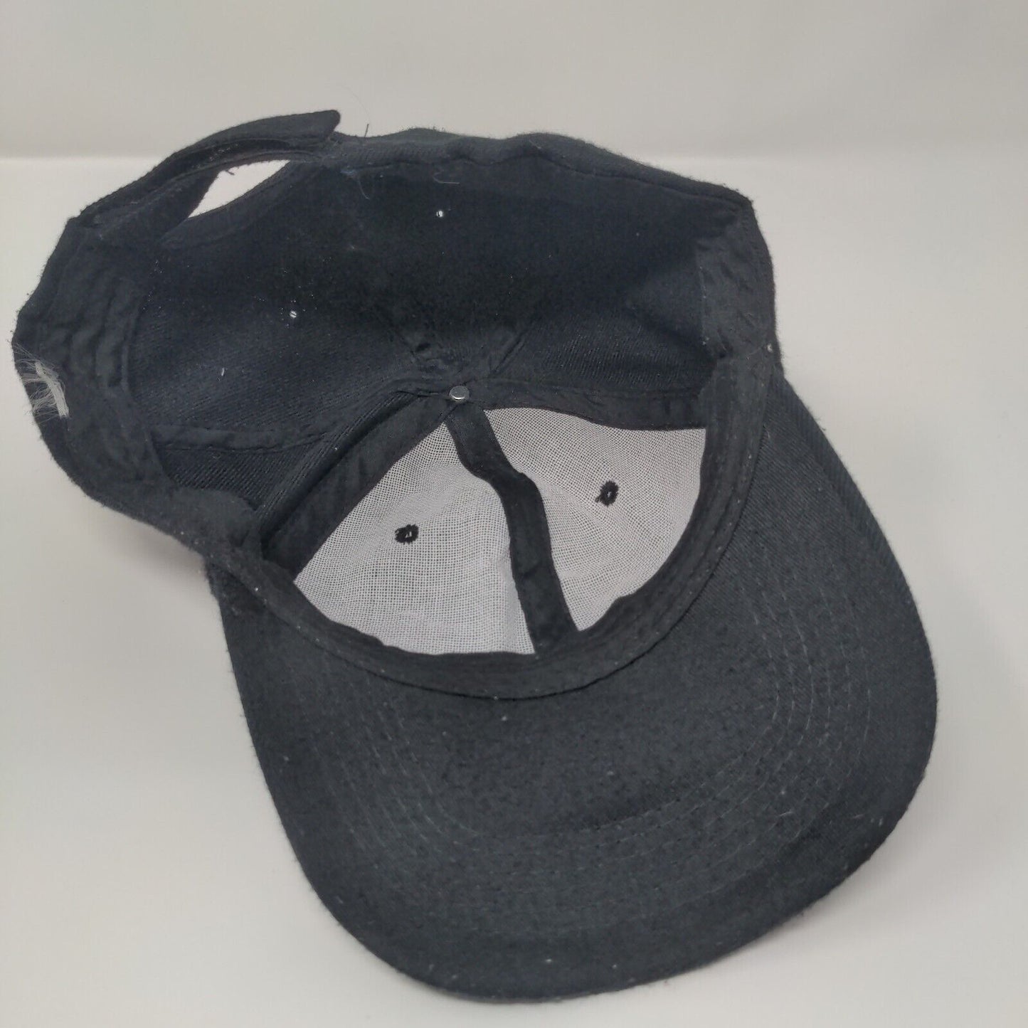 Unbranded Strapback Hat Black One Size Adjustable Vented Holes 6 Panel Blank