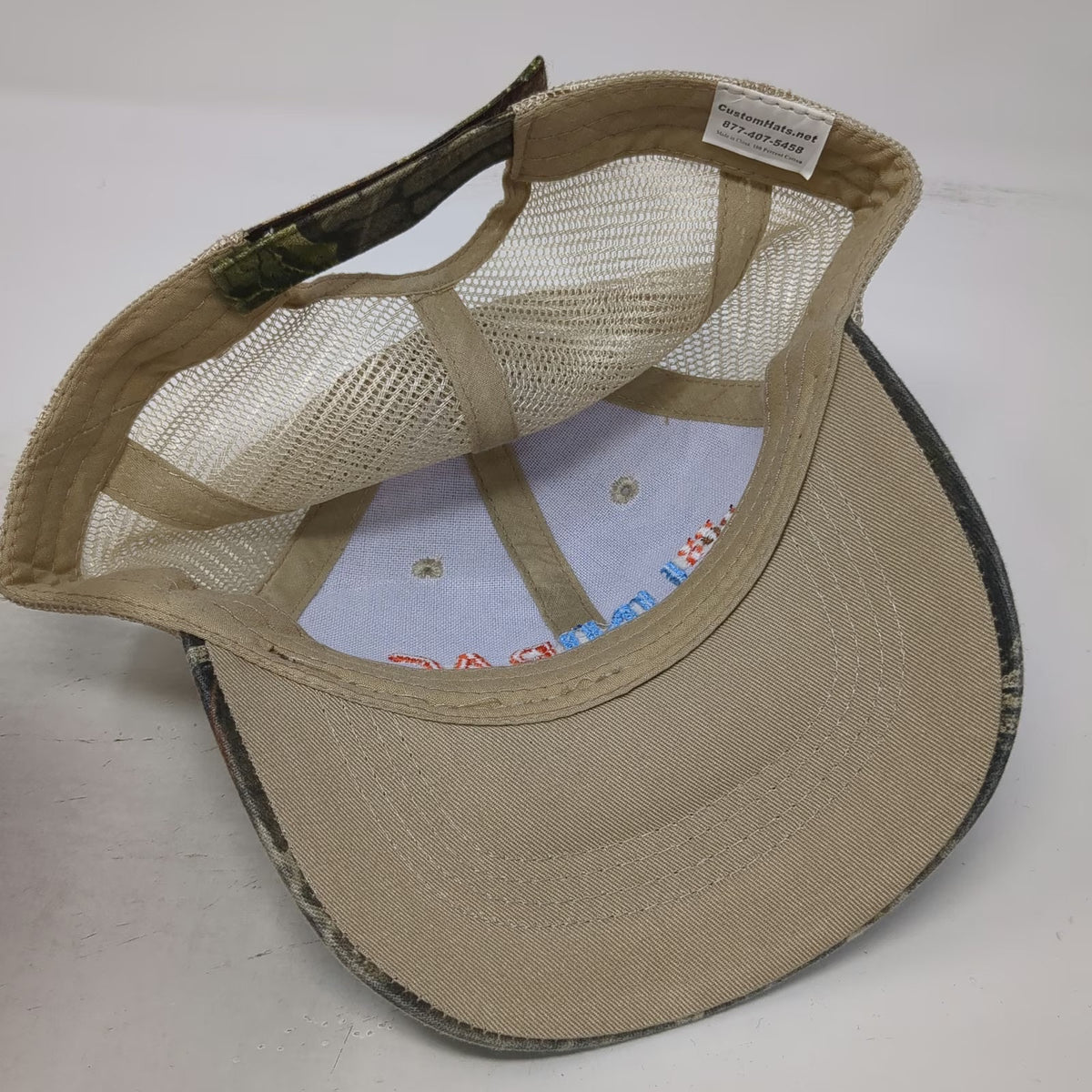 CustomHats Baseball Cap Green Camo One Size Strapback Mesh Embroidered Hat