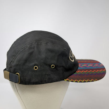 Eugene Originals 5 Panel Hat Black One Size Woven Geometric Brim Strapback