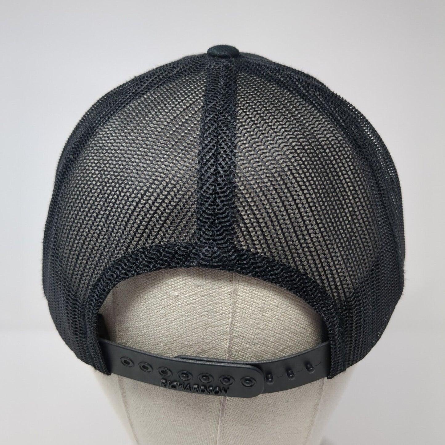 Rescue Snapback Trucker Hat Black One Size Adjustable Mesh Back Richardson