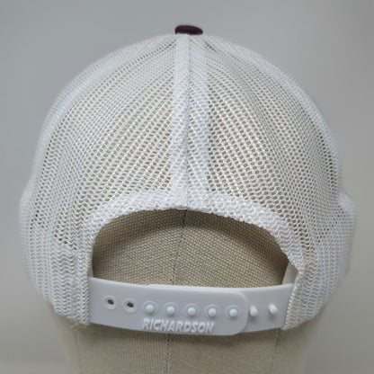 Richardson Red Trucker Hat One Size Burly Meats Patch Snapback Mesh Back 112 Cap