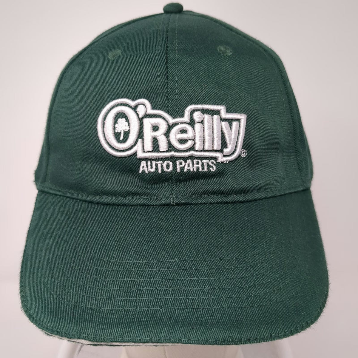 O'Reilly Auto Parts Baseball Cap Green One Size Strapback Logo Hat Sandwich Brim