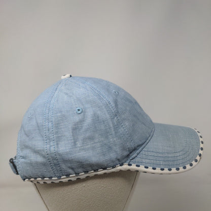 Keds Slideback Hat Blue OSFA Adjustable Polka Dot 6 Panel Blank Linen Blend