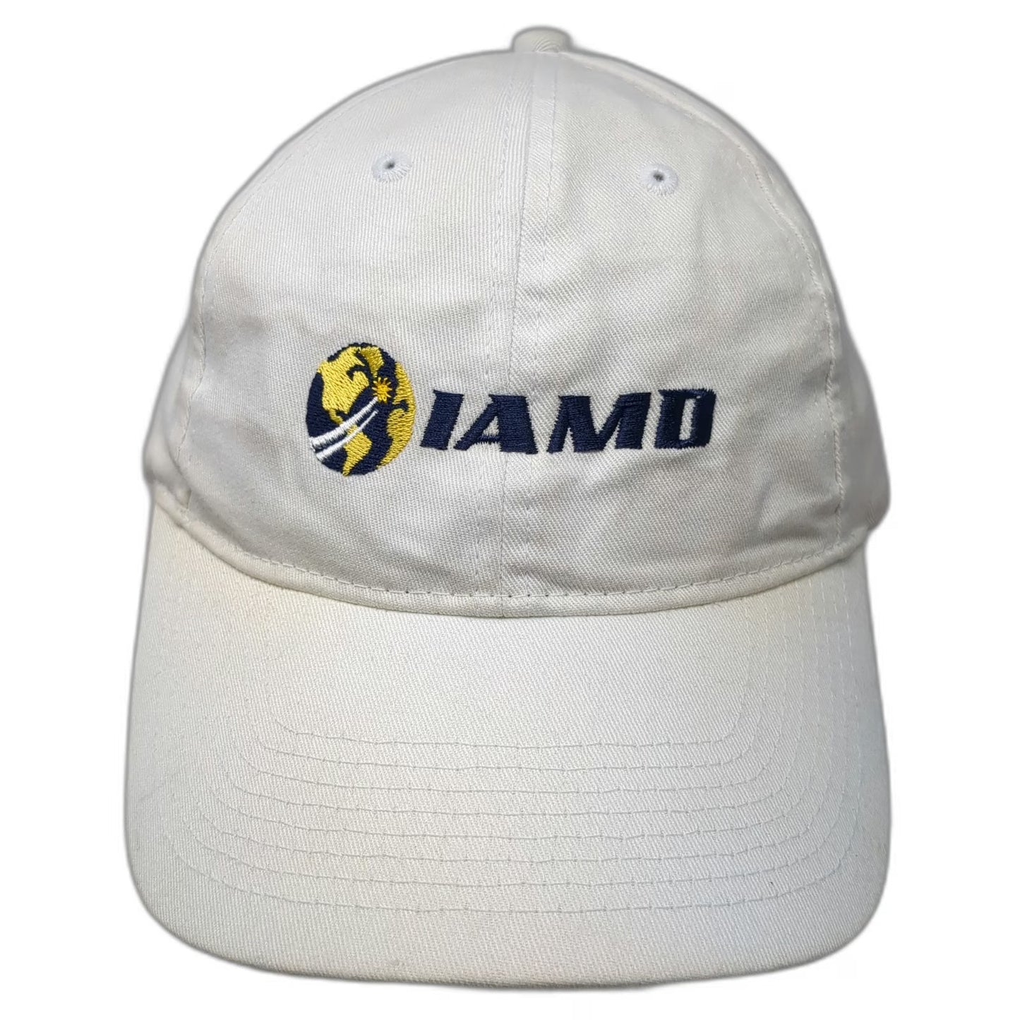 IBEX Baseball Cap White One Size Lockheed Martin IAMD Logo Cotton Slideback Hat